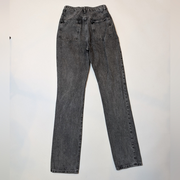 WEWOREWHAT Dark Black Wash Straight Leg High Rise Denim Pants Women 26 - Picture 6 of 7